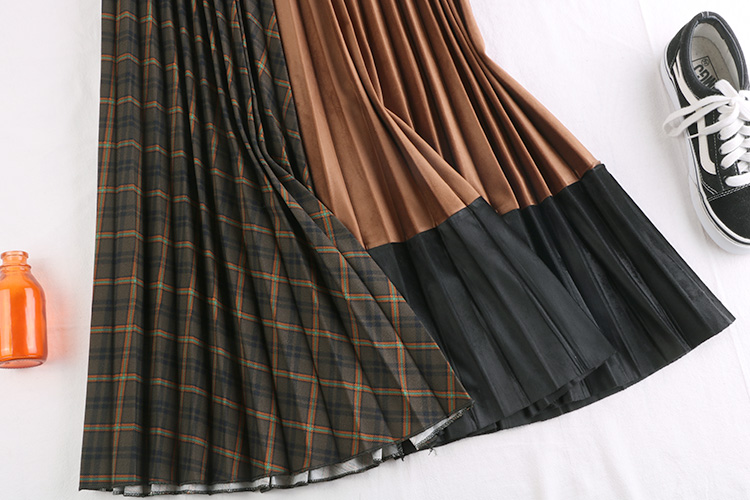 Souland - Jupe mi-longue écossaise à taille bandeau