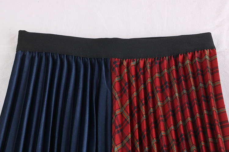 Souland - Jupe mi-longue écossaise à taille bandeau