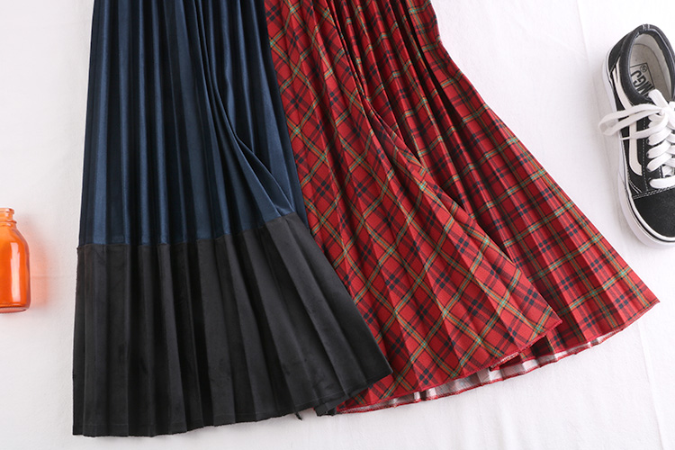 Souland - Jupe mi-longue écossaise à taille bandeau