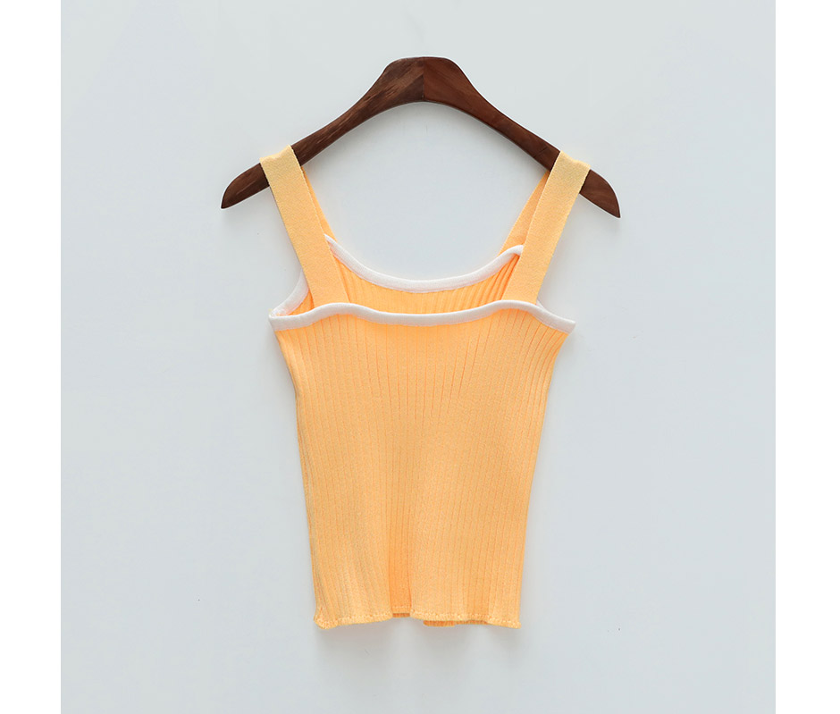 chuu - Contrast Trim Buttoned Knit Camisole