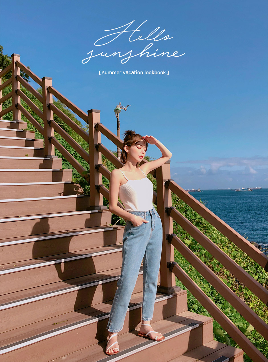 chuu - Spaghetti Straps Ribbed Camisole Top