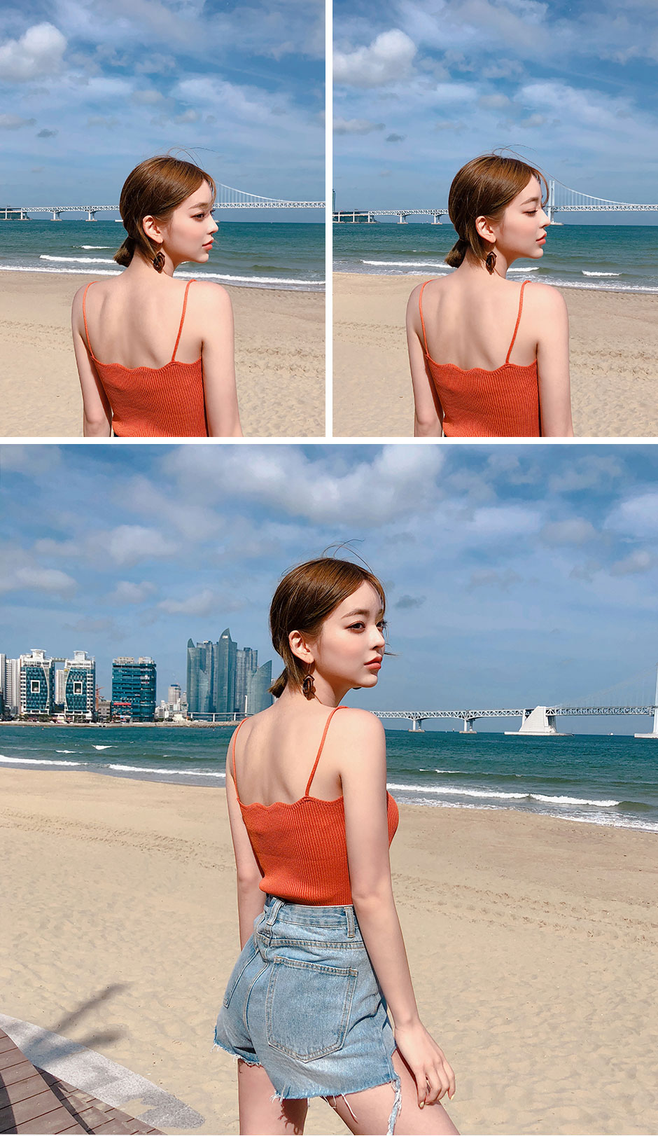 chuu - Spaghetti Straps Ribbed Camisole Top