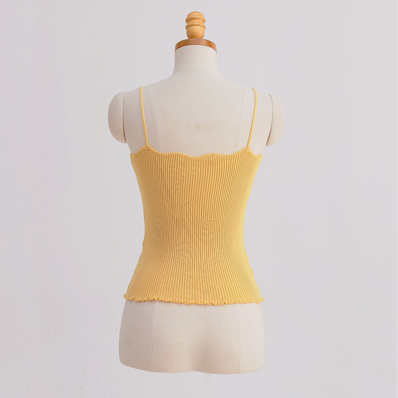 chuu - Spaghetti Straps Ribbed Camisole Top