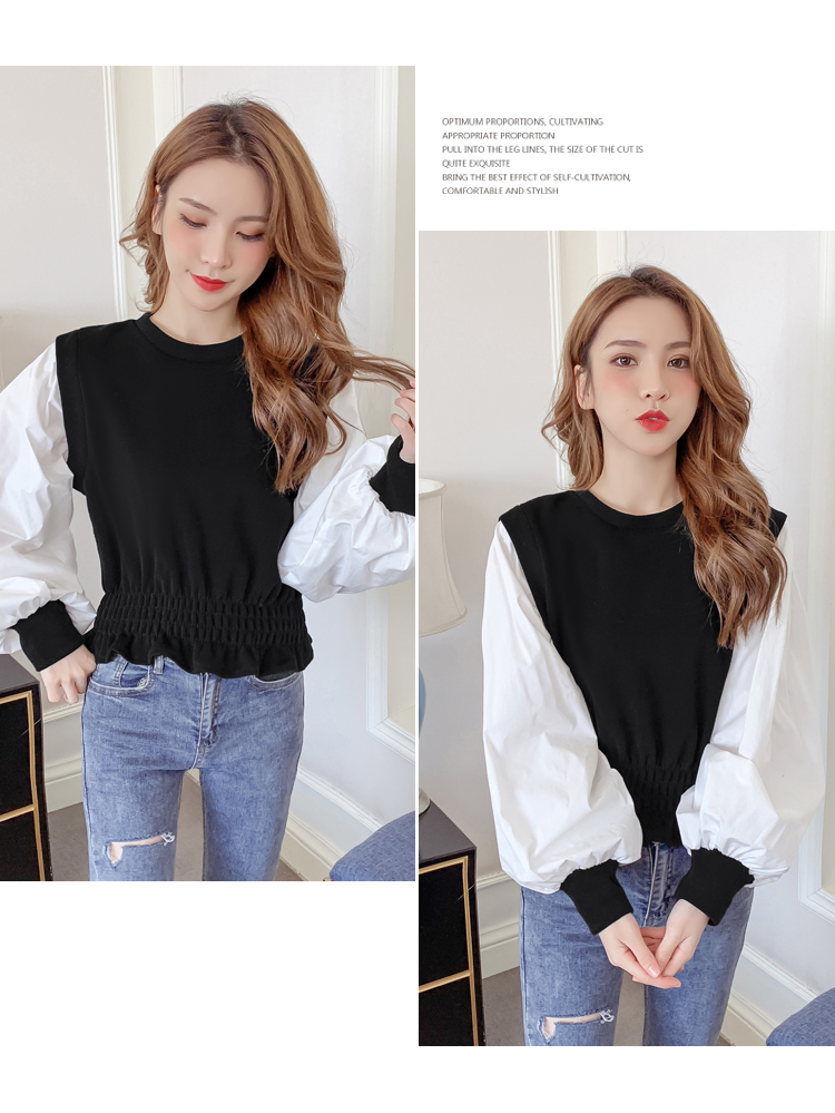 Chi Chi - Top taille smockée à manches bouffantes