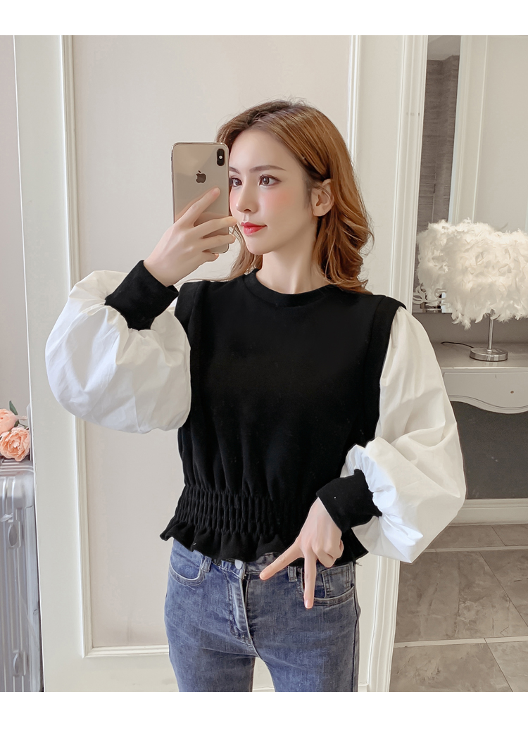 Chi Chi - Top taille smockée à manches bouffantes