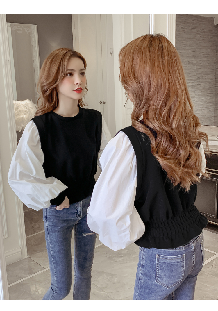 Chi Chi - Top taille smockée à manches bouffantes