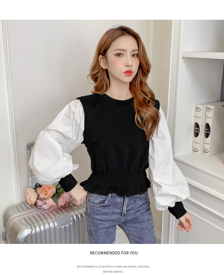 Chi Chi - Top taille smockée à manches bouffantes