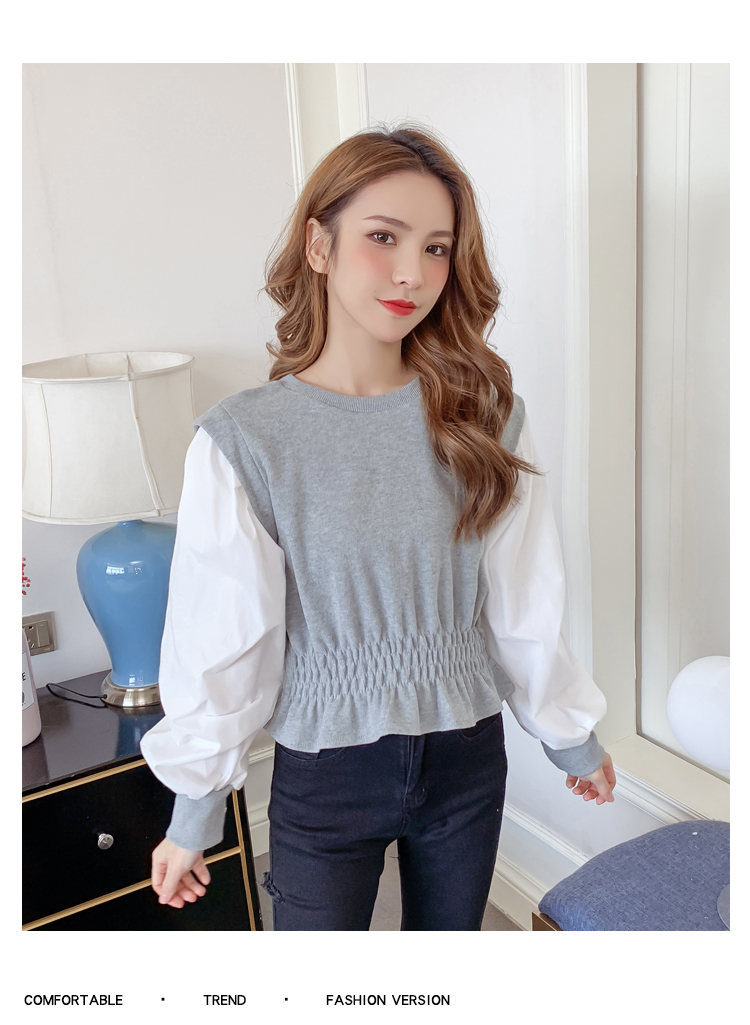 Chi Chi - Top taille smockée à manches bouffantes