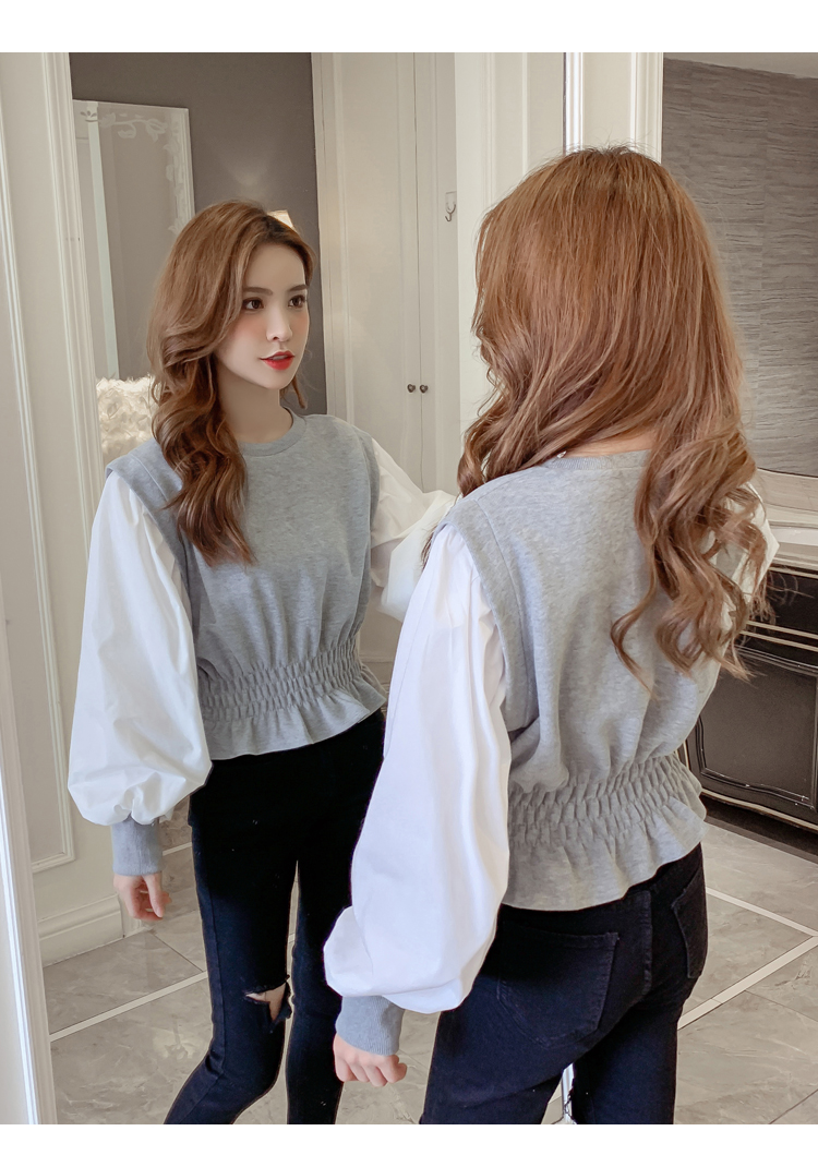 Chi Chi - Top taille smockée à manches bouffantes