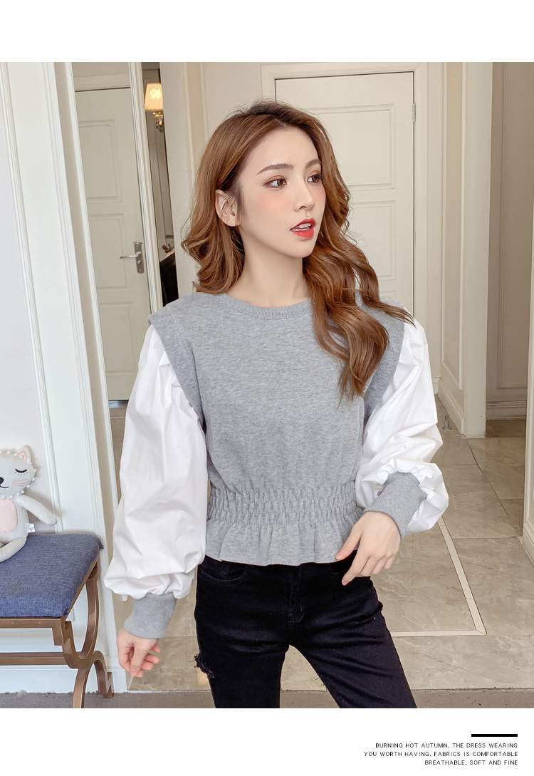Chi Chi - Top taille smockée à manches bouffantes