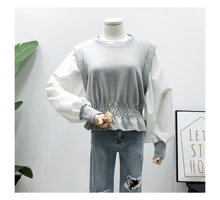 Chi Chi - Top taille smockée à manches bouffantes