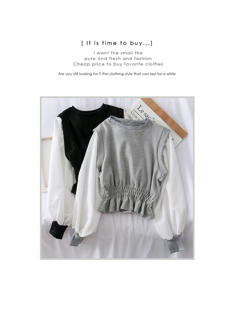 Chi Chi - Top taille smockée à manches bouffantes