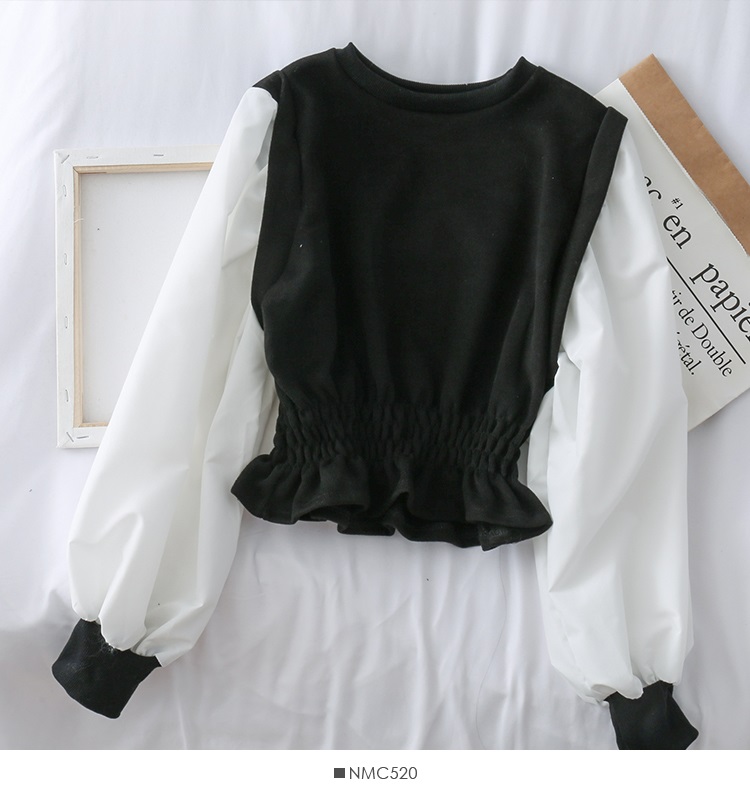 Chi Chi - Top taille smockée à manches bouffantes