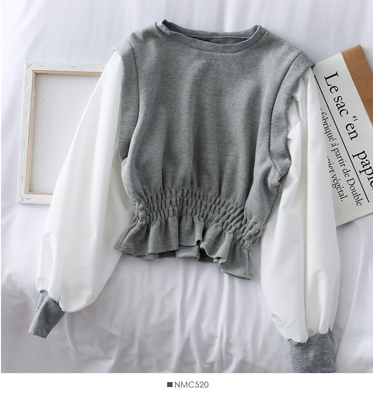 Chi Chi - Top taille smockée à manches bouffantes