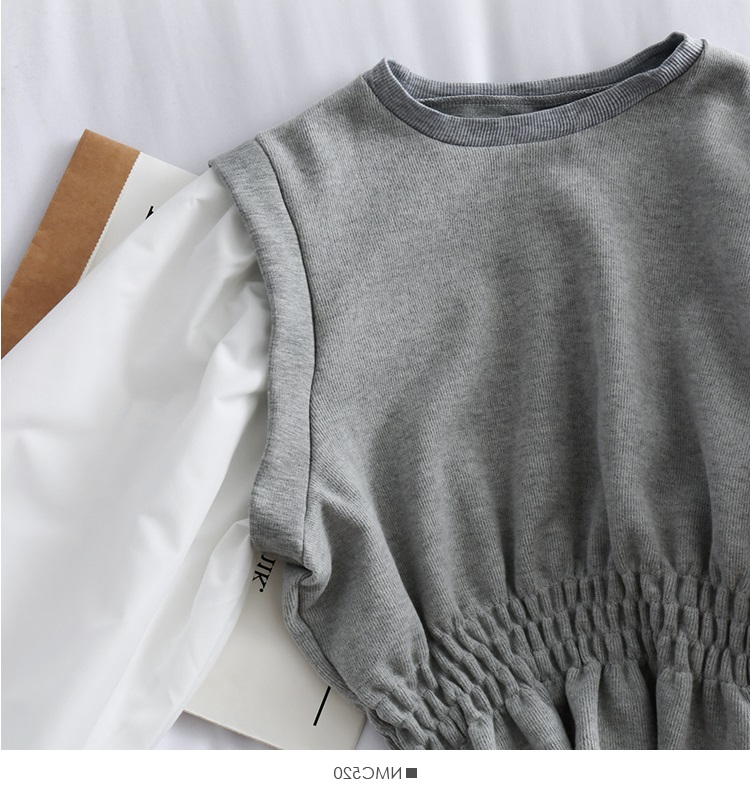 Chi Chi - Top taille smockée à manches bouffantes