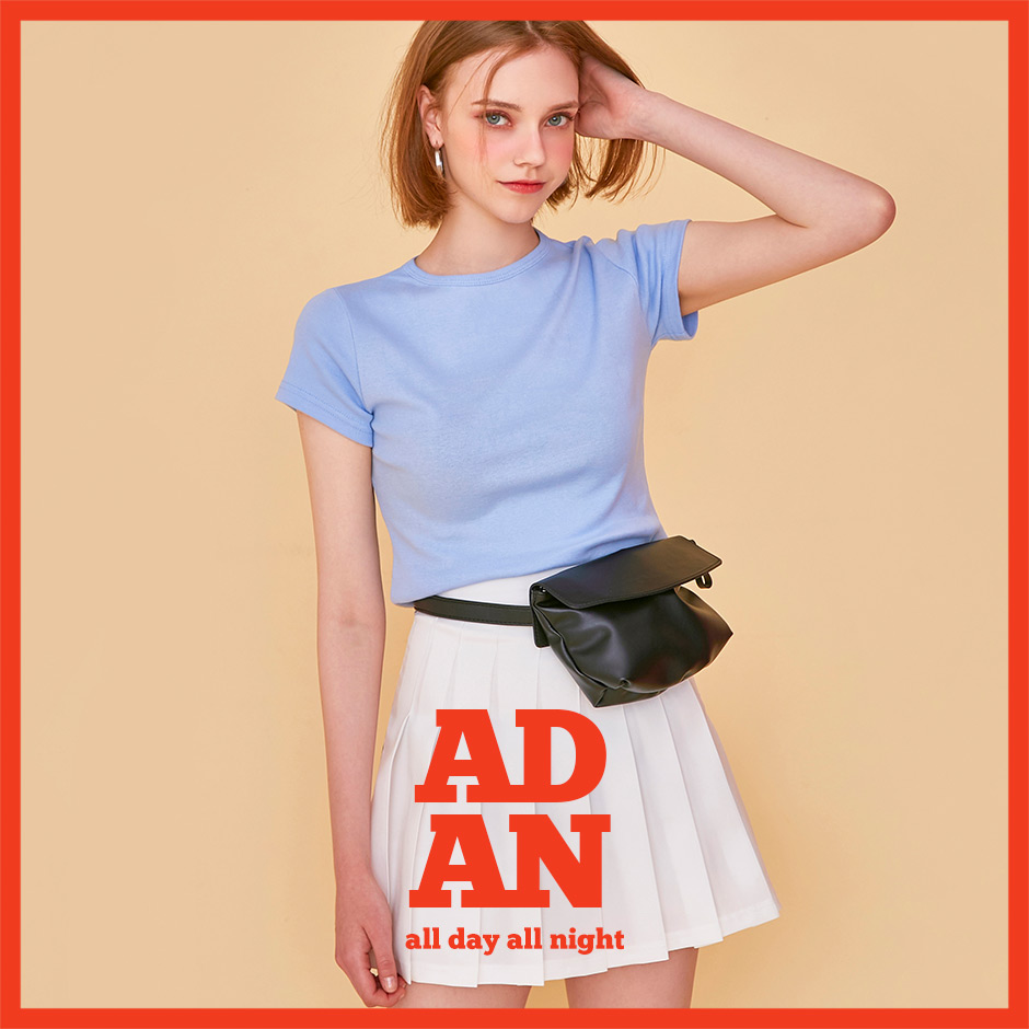 chuu - Cap-Sleeve Cropped Plain Tee