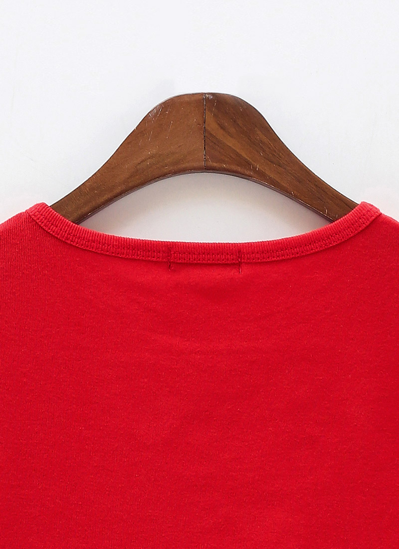 chuu - Cap-Sleeve Cropped Plain Tee