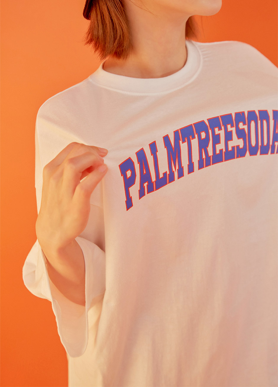 chuu - Elbow-Sleeve Lettering Print T-Shirt