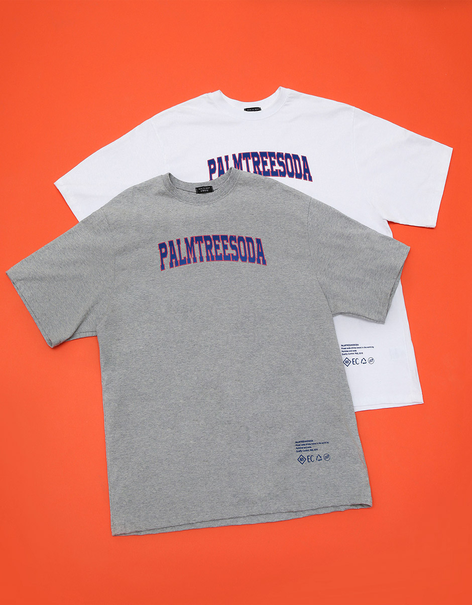 chuu - Elbow-Sleeve Lettering Print T-Shirt