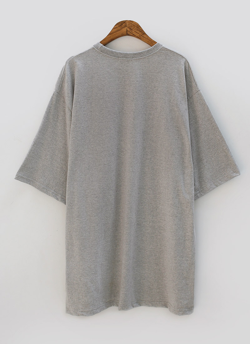 chuu - Elbow-Sleeve Lettering Print T-Shirt