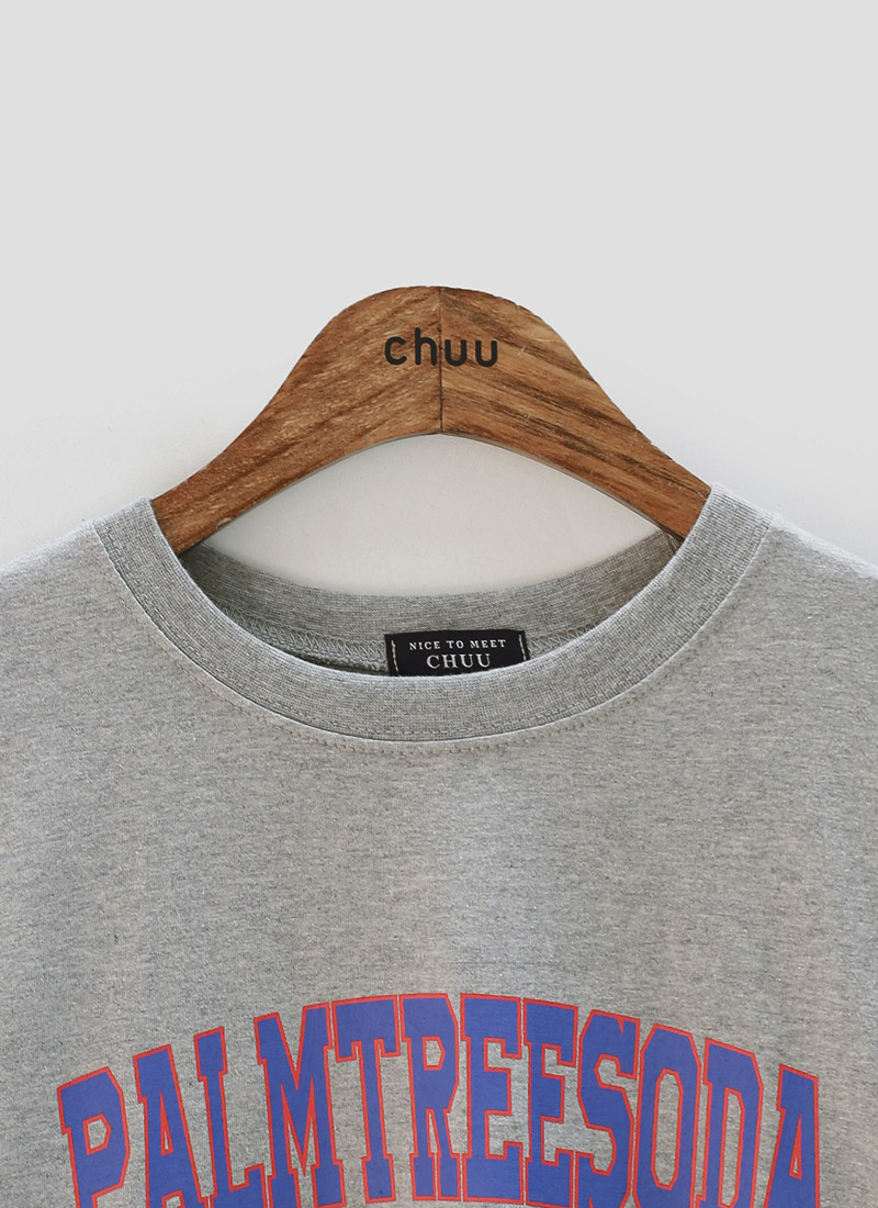 chuu - Elbow-Sleeve Lettering Print T-Shirt