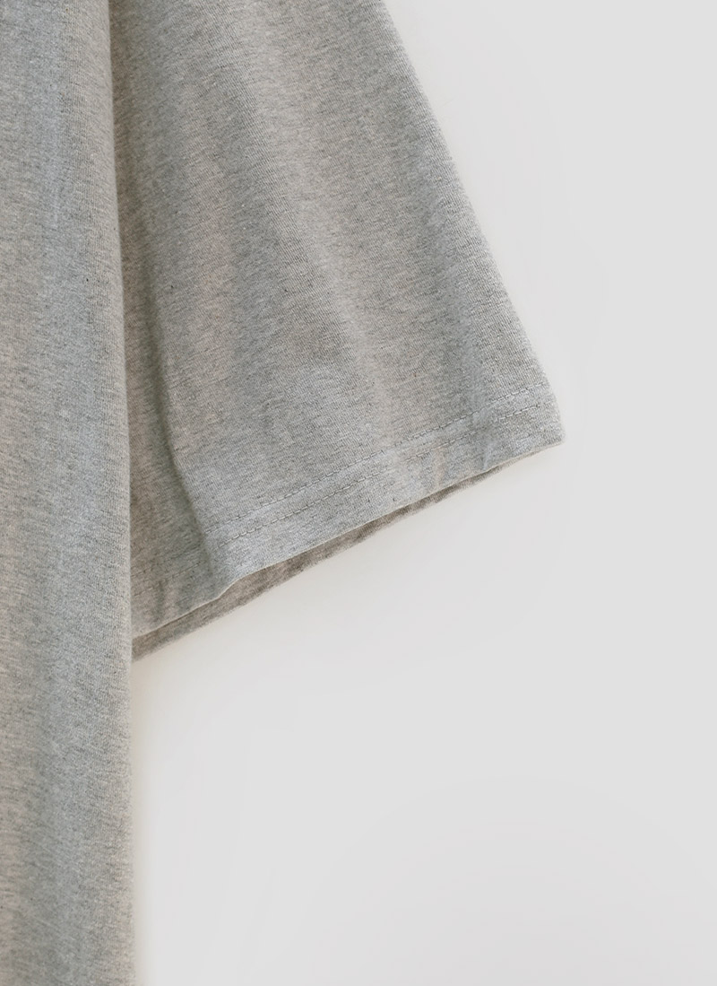 chuu - Elbow-Sleeve Lettering Print T-Shirt