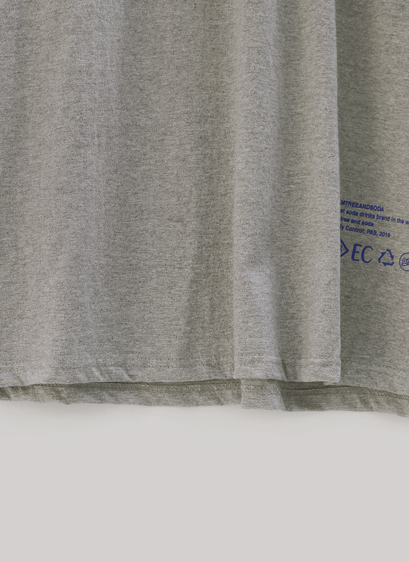 chuu - Elbow-Sleeve Lettering Print T-Shirt