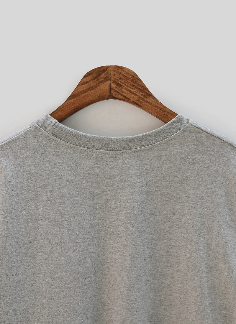 chuu - Elbow-Sleeve Lettering Print T-Shirt