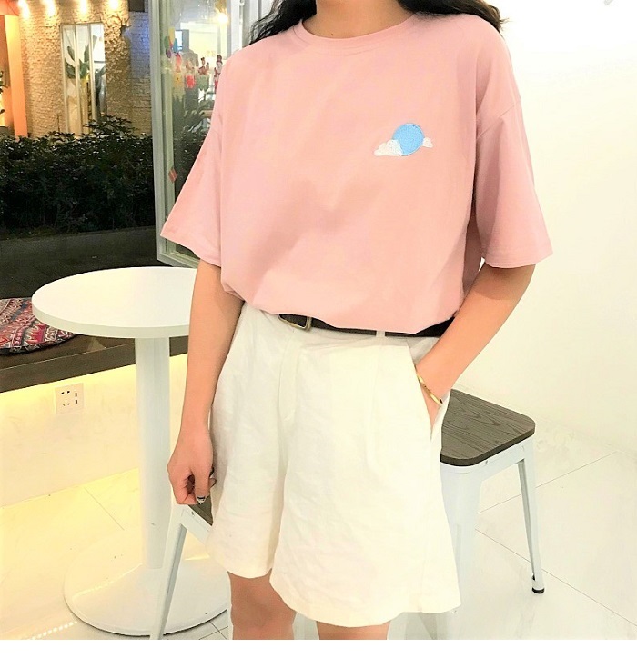 Dearest - Short-Sleeve Embroidered T-Shirt
