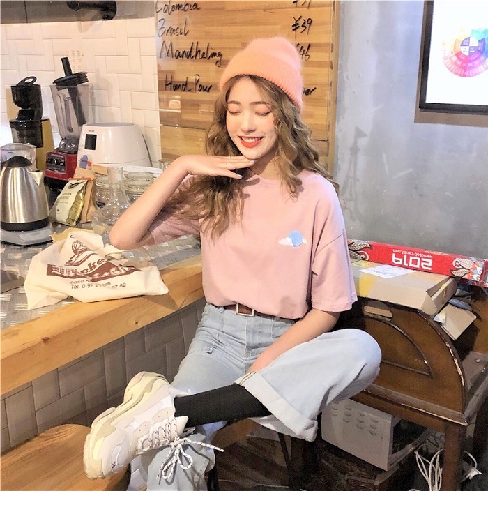 Dearest - Short-Sleeve Embroidered T-Shirt