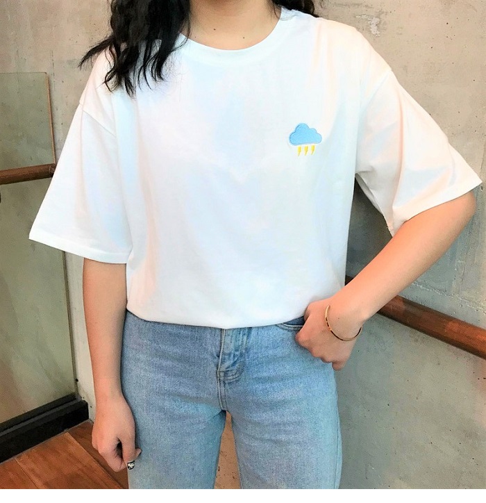 Dearest - Short-Sleeve Embroidered T-Shirt