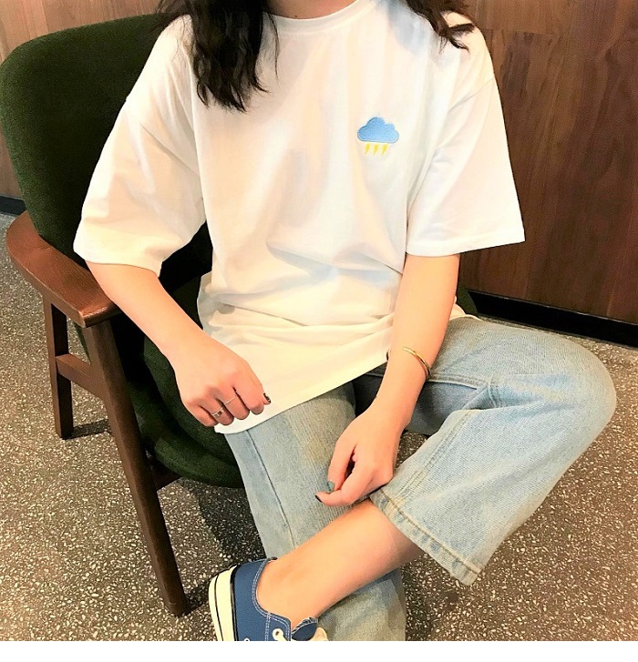Dearest - Short-Sleeve Embroidered T-Shirt