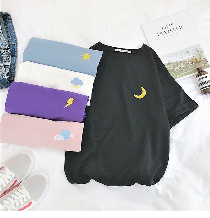 Dearest - Short-Sleeve Embroidered T-Shirt