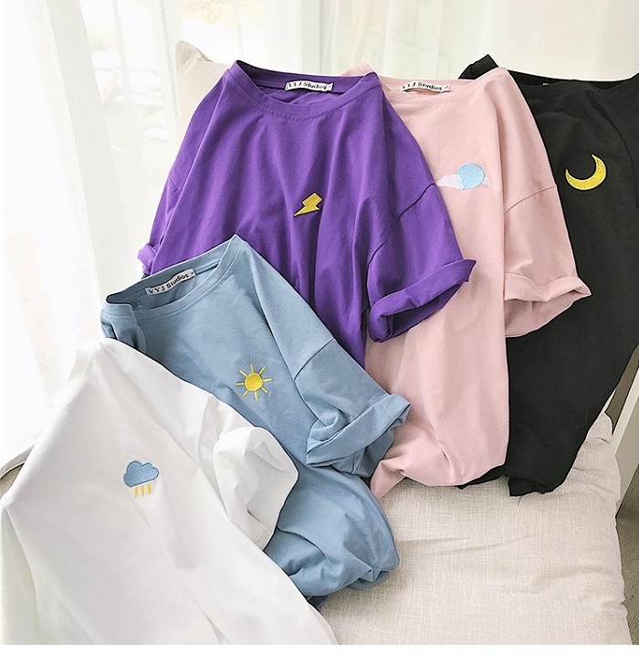 Dearest - Short-Sleeve Embroidered T-Shirt