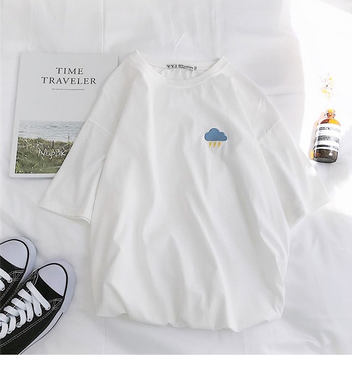 Dearest - Short-Sleeve Embroidered T-Shirt