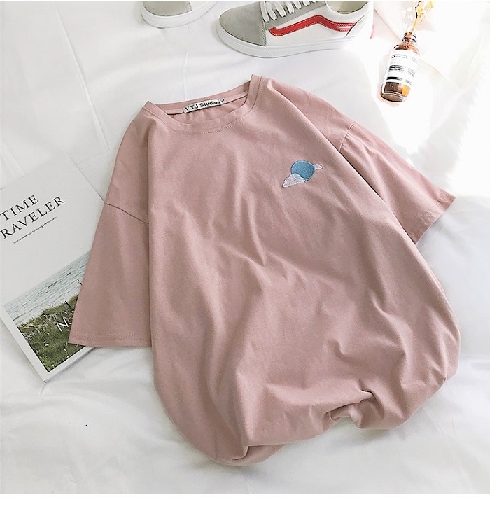 Dearest - Short-Sleeve Embroidered T-Shirt