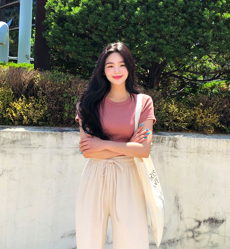 Icecream12 - Short-Sleeve Ribbed Plain Tee