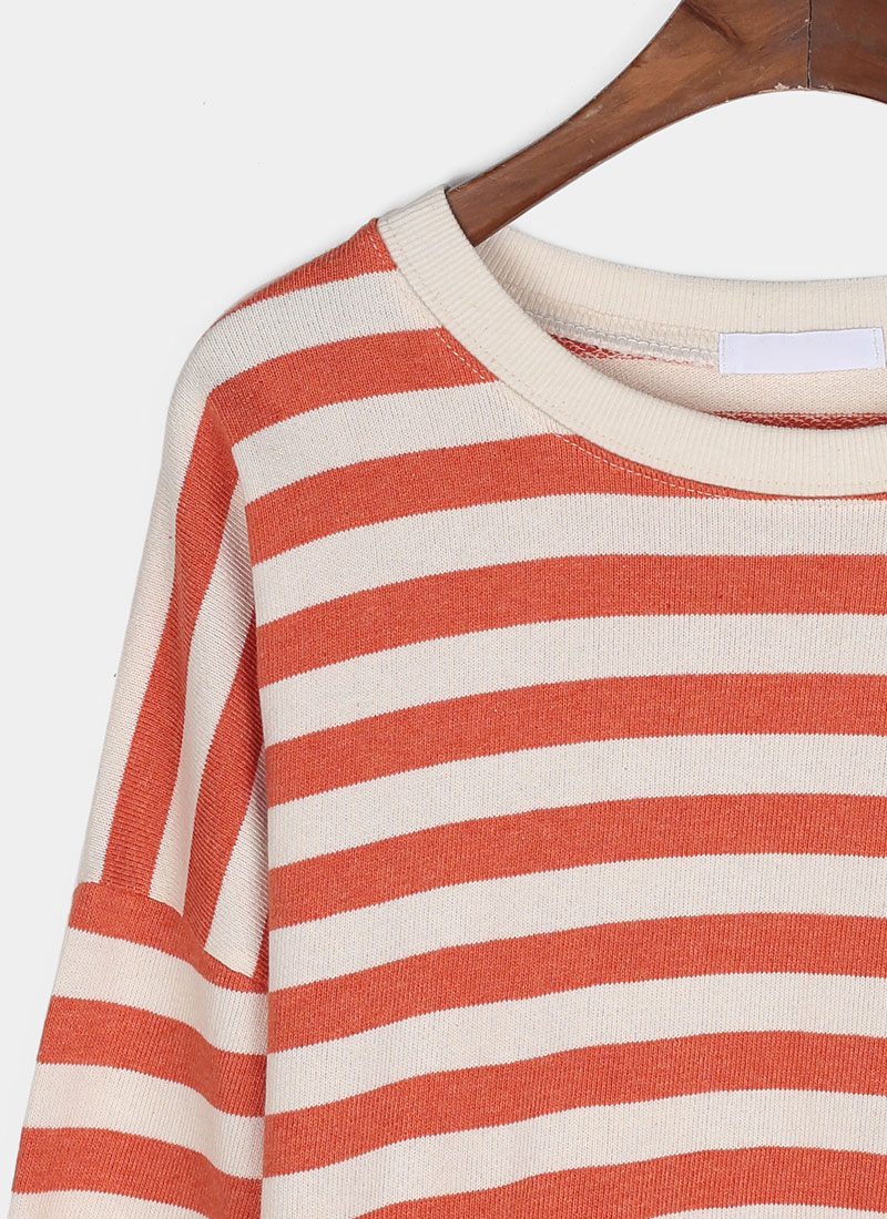 Icecream12 - Pull rayé à manches longues et épaules dénudées