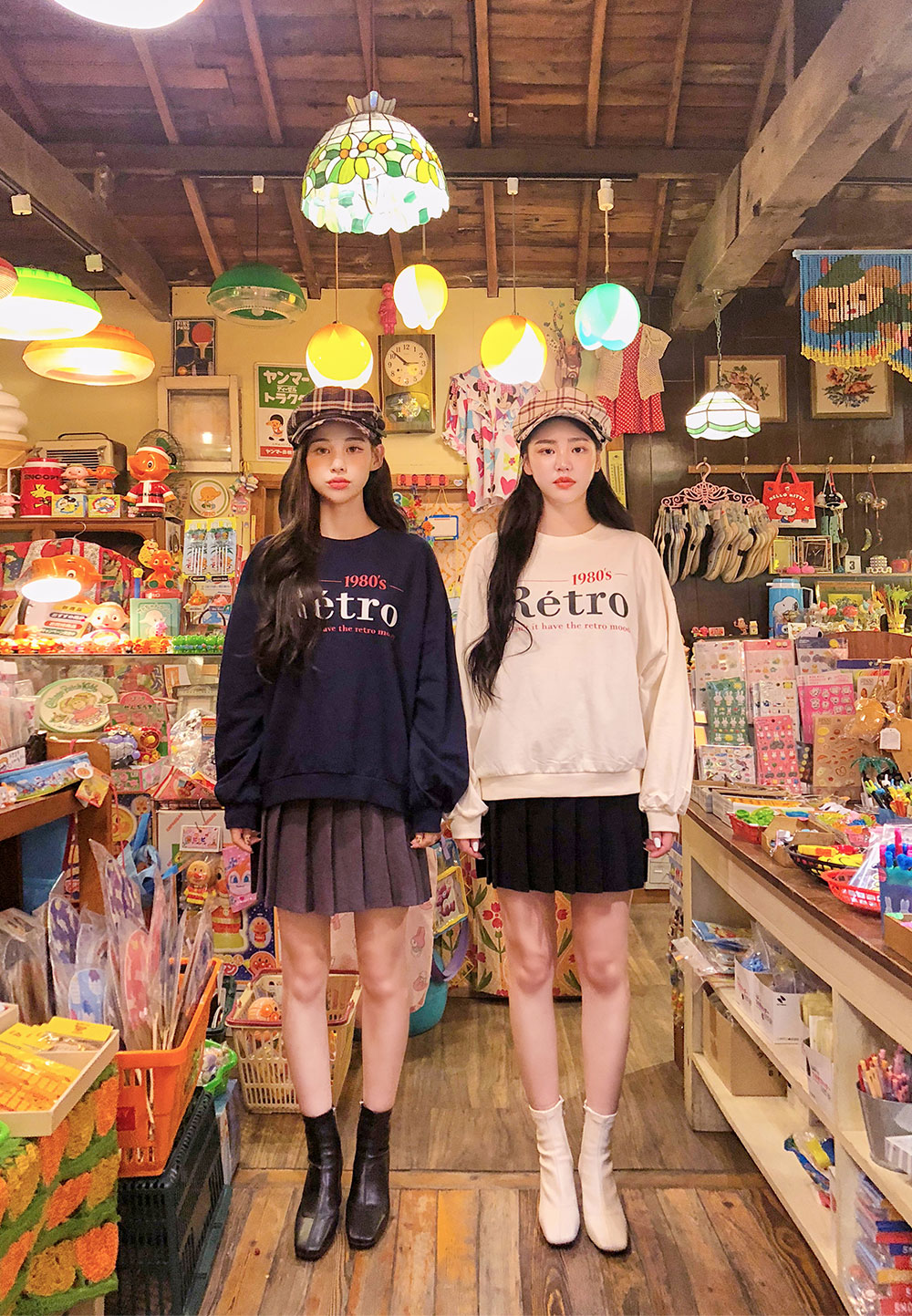 Icecream12 - Long-Sleeve Lettering Oversized Pullover