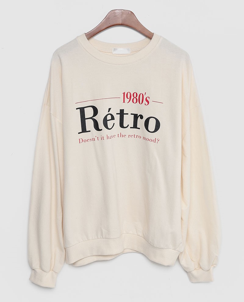 Icecream12 - Long-Sleeve Lettering Oversized Pullover