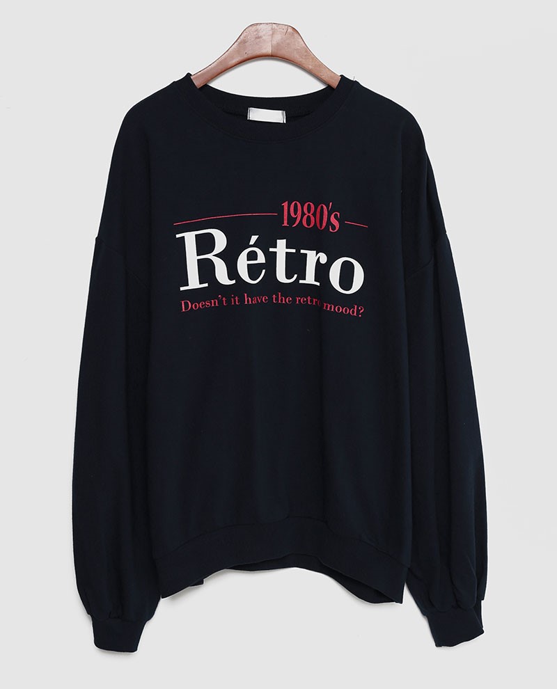Icecream12 - Long-Sleeve Lettering Oversized Pullover