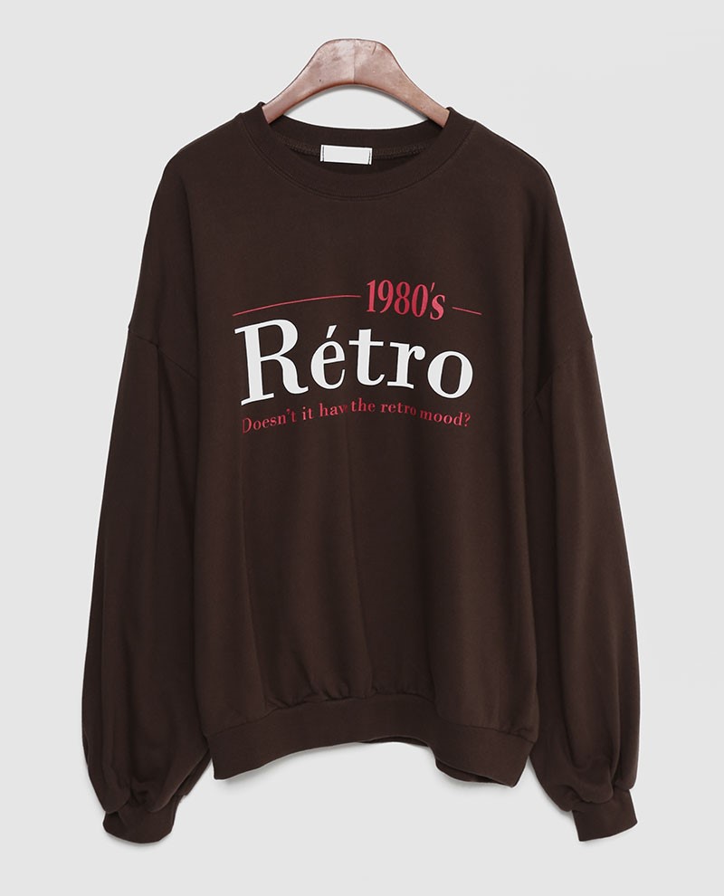 Icecream12 - Long-Sleeve Lettering Oversized Pullover