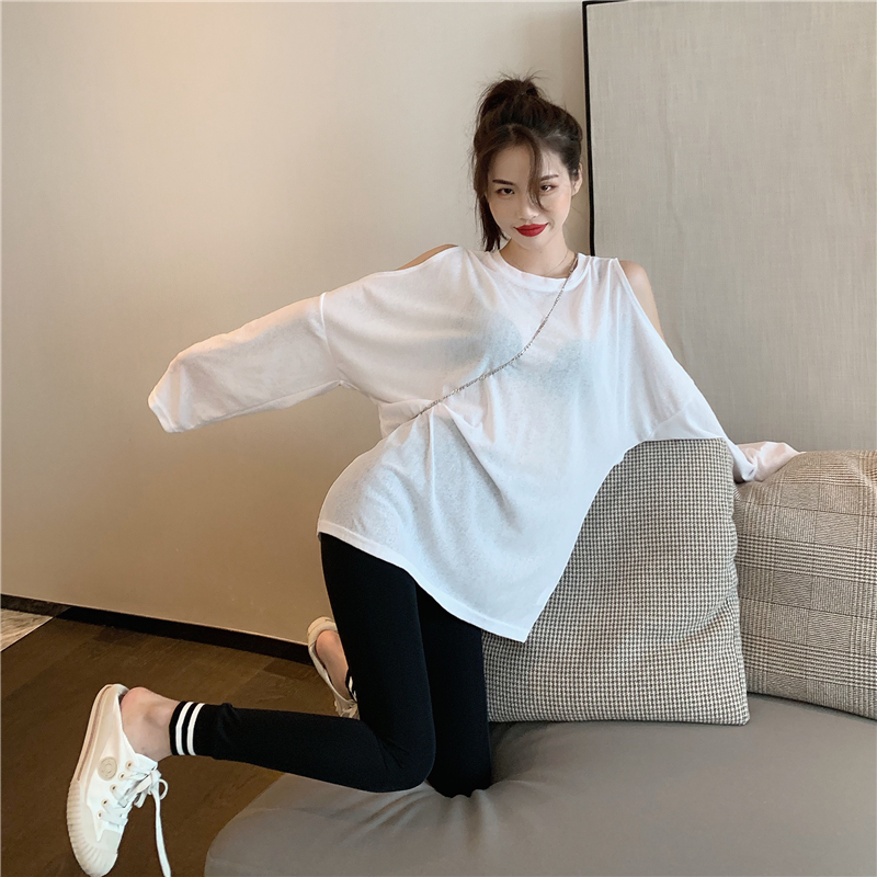 MissLady - T-shirt oversize à manches longues et épaules découpées
