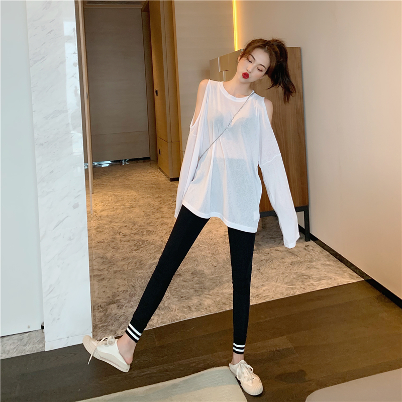 MissLady - T-shirt oversize à manches longues et épaules découpées