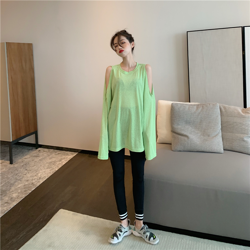 MissLady - T-shirt oversize à manches longues et épaules découpées