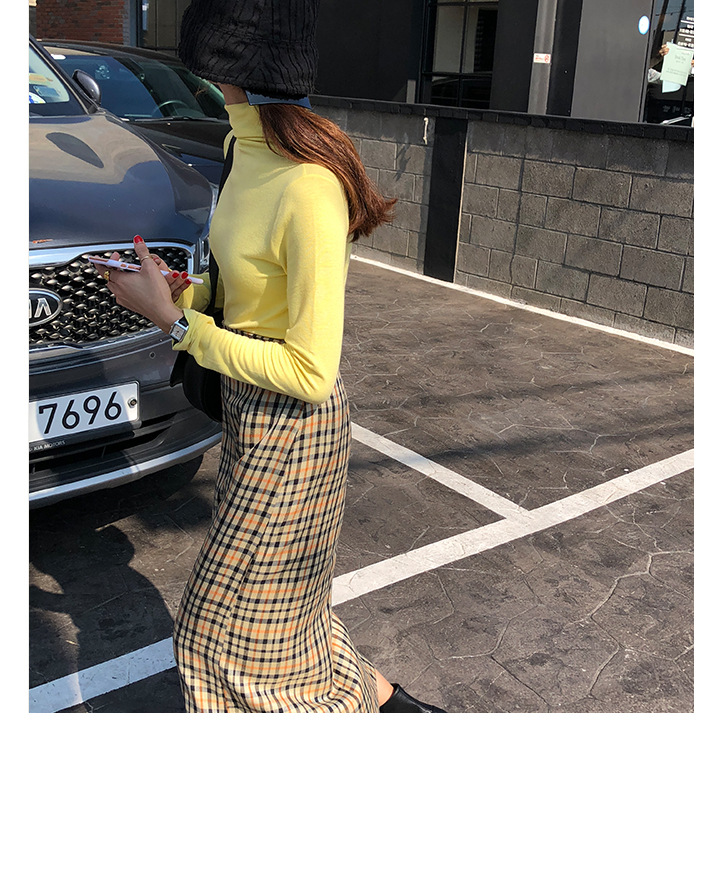Rosy.B - Long-Sleeve Plain Turtleneck Top