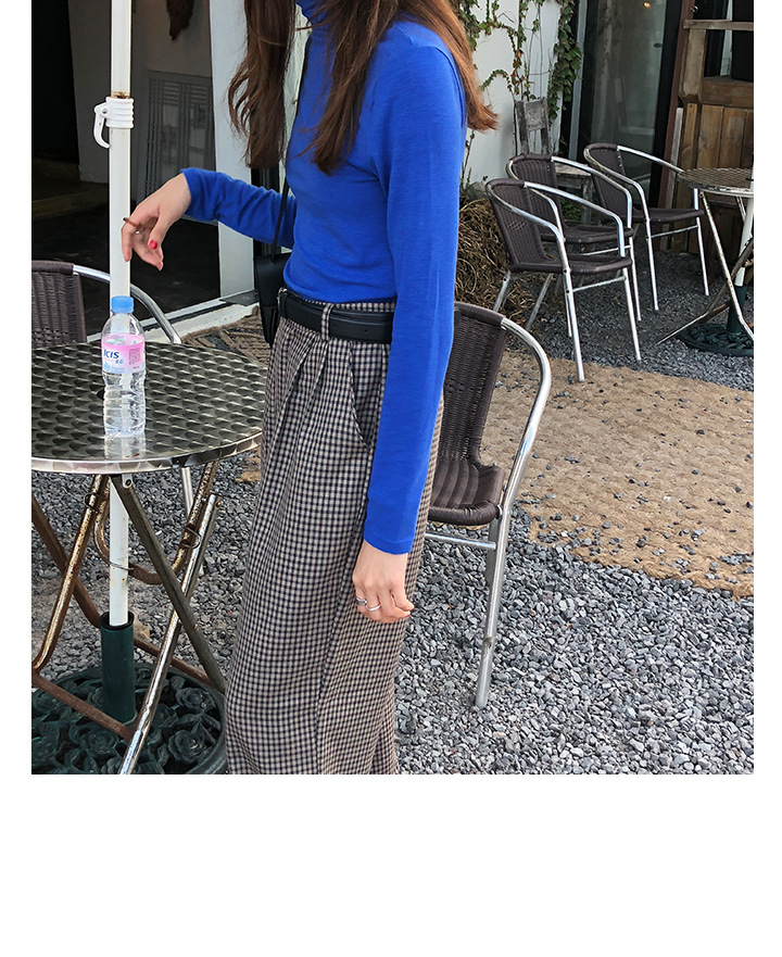 Rosy.B - Long-Sleeve Plain Turtleneck Top