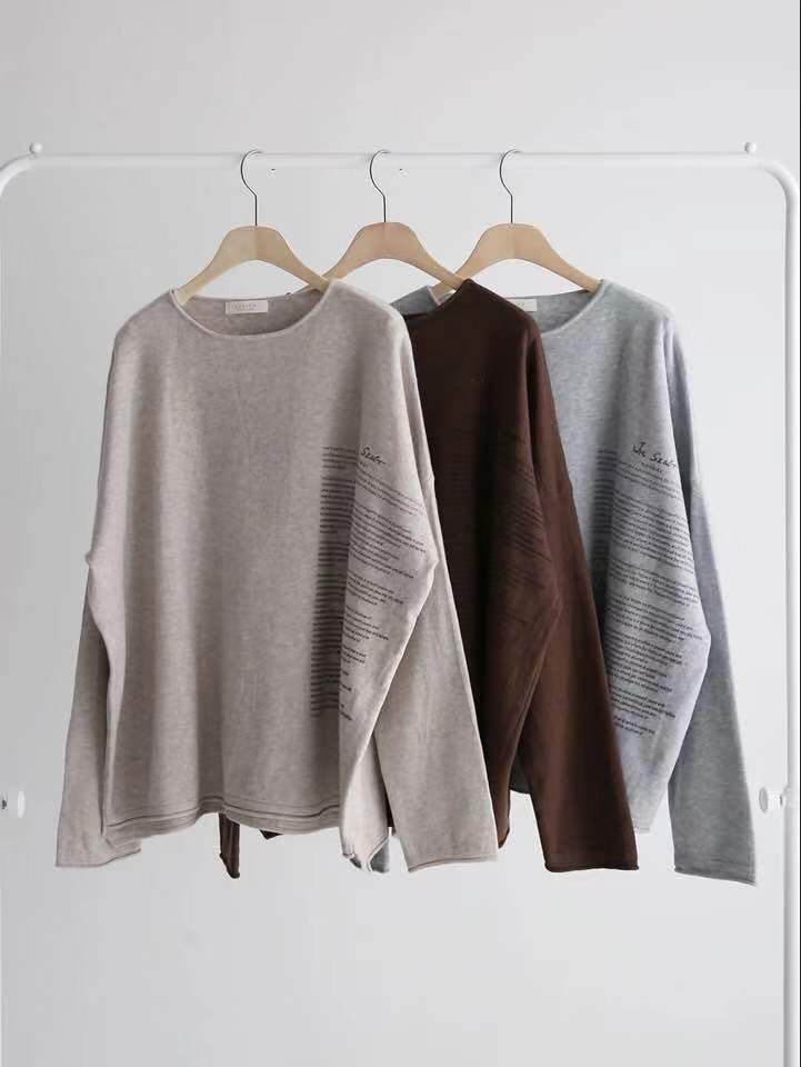 Seoulflash - T-shirt à manches longues en molleton brossé