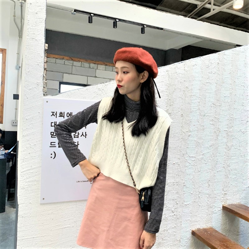 Seoulflash - Top rayé à col roulé