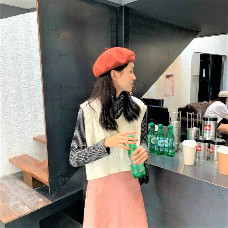 Seoulflash - Top rayé à col roulé